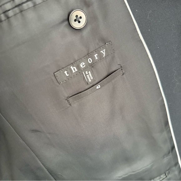 Theory Charcoal Men's Blazer cotton blend - Picture 4 of 8